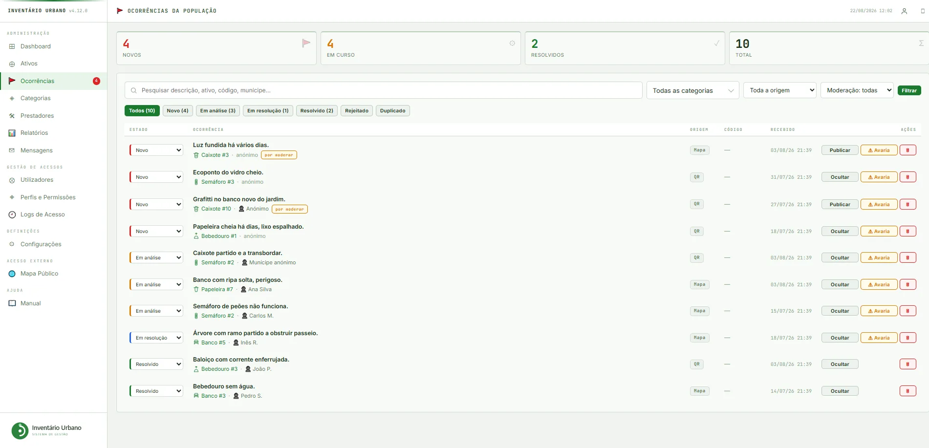 Urban Street Furniture Management Platform