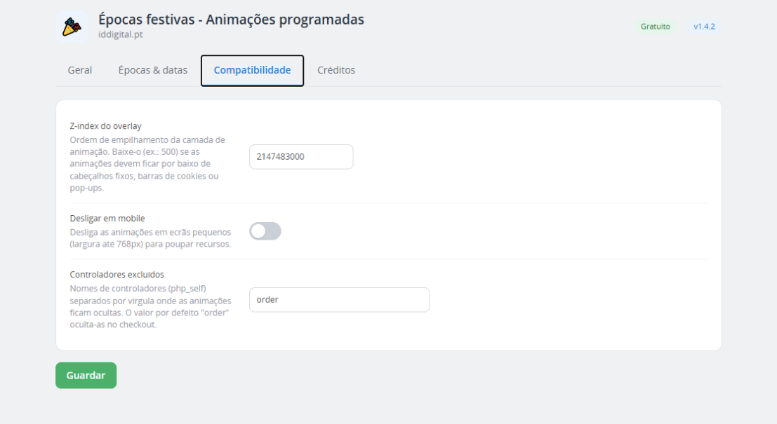 Addon prestashop Épocas Festivas