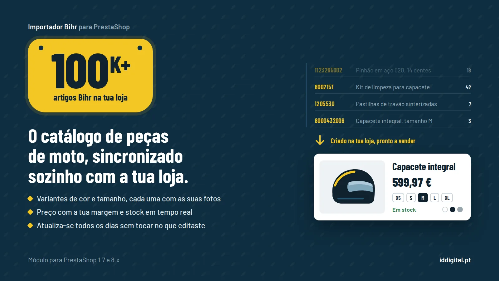 Addon PrestaShop Bihr Synchronisation